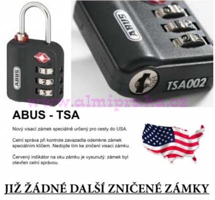 Almi Praha - Visací zámek ABUS 147 TSA/30 - speciální kódový zámek určený pro cesty do USA