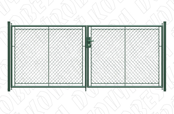 Almi Praha - Brána dvoukřídlá, výška 150 cm, šíře 360 cm, FAB, zelená