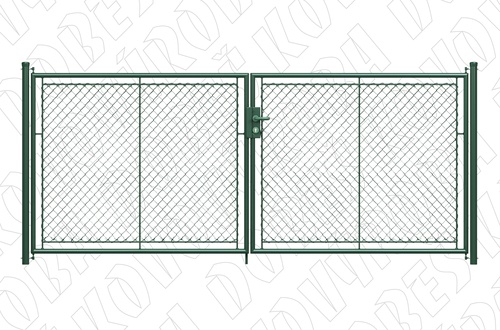 Almi - Brána dvoukřídlá, výška 150 cm, šíře 400 cm, FAB, zelená