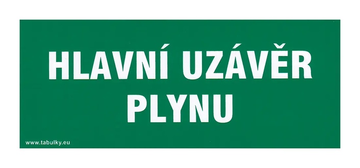 Almi - Tabulka samolepící - Hlavní uzávěr plynu 210x87mm