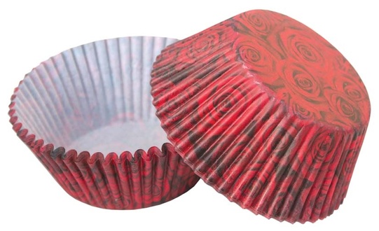 Almi - Formičky na muffiny a cupcakes 50 ks s motivem rudé růže